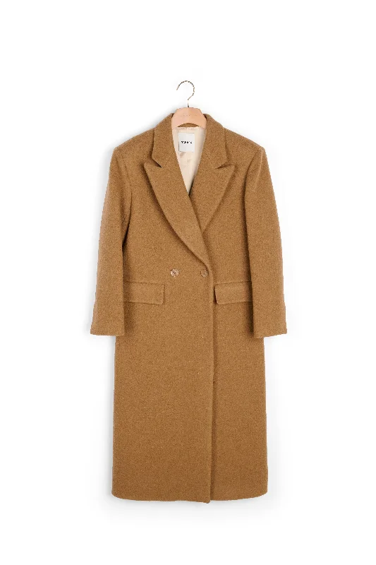 New Deals Manteau droit en laine grattée