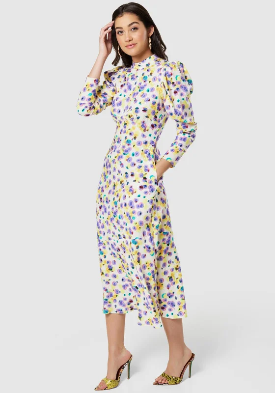 Price Reduction Closet London Multi Print High Neck Long Dress, Yellow