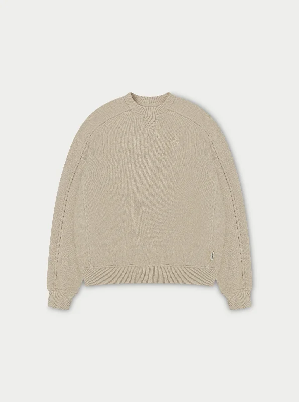 Get It Before It’s Gone LAUNDERED CLASSICS SEAM DETAIL SWEATSHIRT - BEIGE