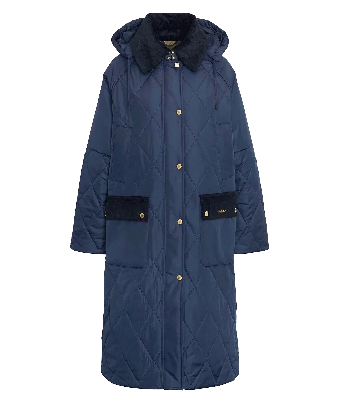 Limited Quantity Cookston Longline Quilted Jacket - Navy