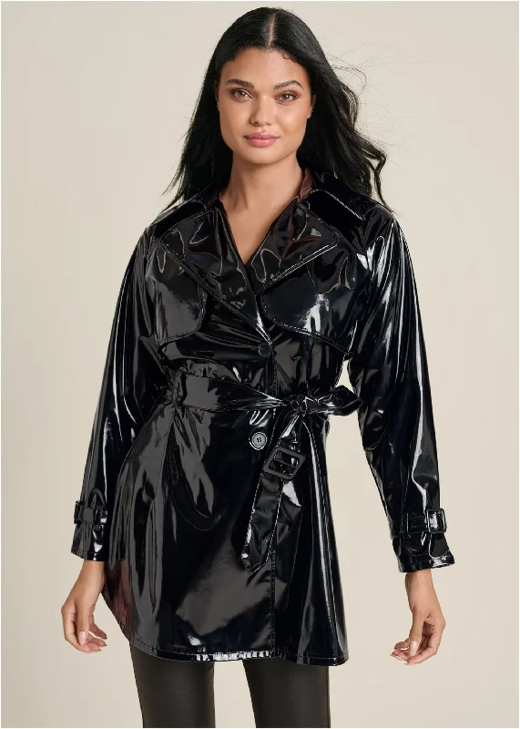 Get It Before It’s Gone High Shine Jacket - Black