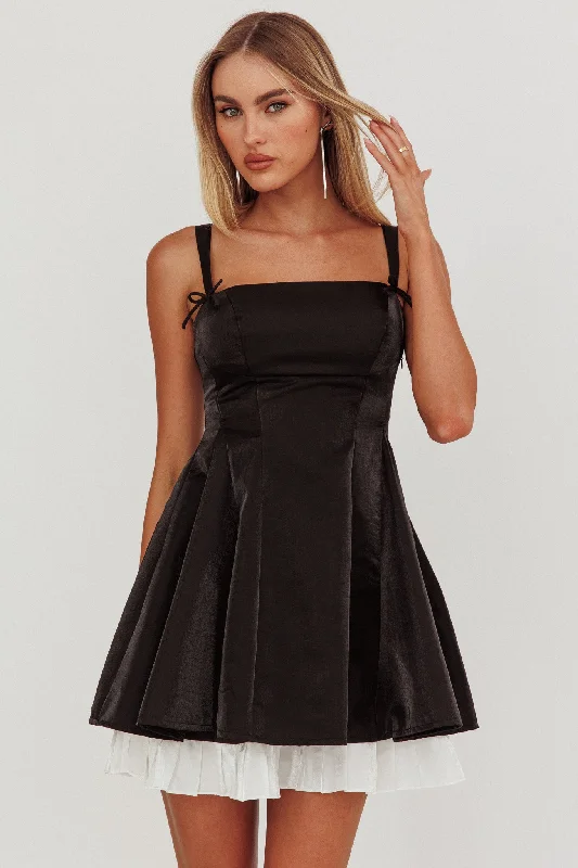 Super Deal Night Rider Fit And Flare Mini Dress Black