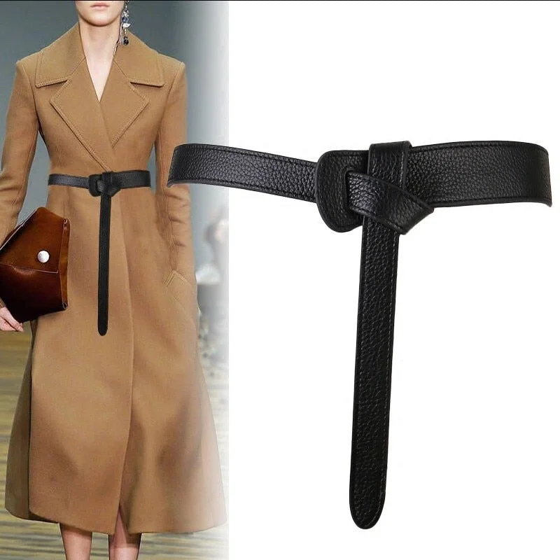 Crazy Deals Luxury Female Belt for Women red Bow design Thin PU Leather Jeans Girdles Loop strap belts bownot brown dress coat accessories